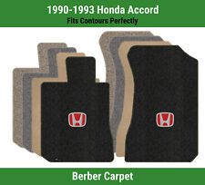 Lloyd Berber Front Carpet Mats for '90-93 Honda Accord w/Red on Black Honda H picture