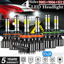 4-Sides 9005 9006 H11 LED Combo Headlight High Low Beam Bulb White Fog Light Kit picture