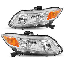 For 2012-2015 Honda Civic Sedan 12-13 Coupe Chrome Headlights Assembly Lamps Set picture