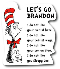 LET'S GO BRANDON MAGNET BIDEN FUNNY CAT IN THE HAT CARTOON STORYTIME USA picture