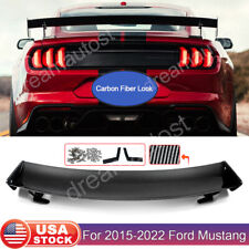 Fits 2015-23 Ford Mustang Coupe Rear Trunk Spoiler Carbon Look GT500 CFTP Style picture