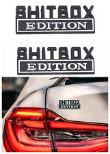 2X 3D SHITBOX EDITION Black+White Emblem Decal Badge Stickers For Universal Car picture