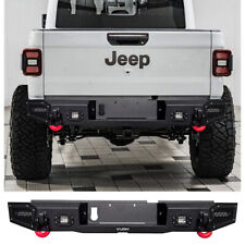 For 2020-2024 Jeep Gladiator JT Rear Bumper with 24w Spotlights and D-ring picture
