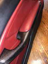 RARE E46 Coupe REAL Silver Carbon Fiber Red Imola Leather Door & Dashboard Set picture