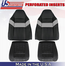 2006 For Ford F250 F350 Harley Davidson 2 Top & 2 Bottom Perf Leather Covers BLK picture