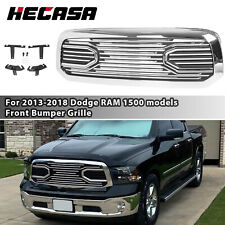 HECASA Front Chrome Grille & Shell Big Horn Style For Dodge Ram 1500 2013-2018 picture