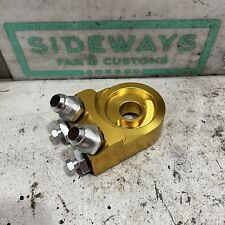 ISR Performance Oil Sandwich Adapter Block Angled Gold picture