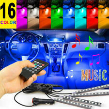 4PCS 48 LED Car Interior Atmosphere Neon Lights Strip Music Control + IR Remote picture