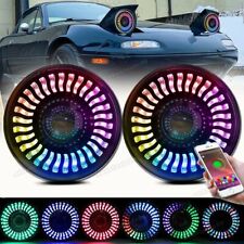 For 1990-1997 Mazda Miata MX5 MX-5 Round RGB LED Headlights Demon Halo Projector picture