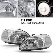Fits 1996-1998 96-98 lamps Honda Civic Headlights Head Replacement Pair picture