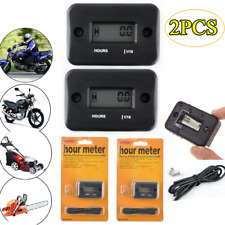 2PCS Small Waterproof Digital Hour Meter For Lawn Mower Generator Motorcycle-ATV picture