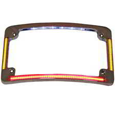 Custom Dynamics Chrome Curved  License Plate Frame LED Turn Signal Harley Cru... picture