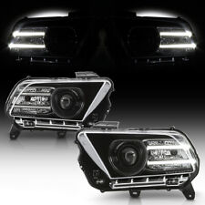 [BLACK] Dual LED Strip DRL Projector Headlight Lamp SET Fit 2010-12 Ford Mustang picture