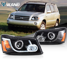 VLAND Projector LED DRL Headlights For 2001-2007 Toyota Highlander Lamps 1Pair picture