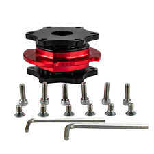 Aluminum D Shaple Steering Wheel Quick Release Hub Adapter Black Body & RED Ring picture