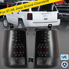  for 97-98 Jeep Grand Cherokee LED Tail Lights Black Smoke Lens Rear Lamps Pairs picture