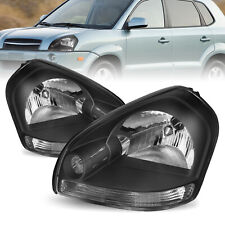For 2005-2009 Hyundai Tucson Black Headlamps Pairs Headlights 05-09 L+R Sets picture