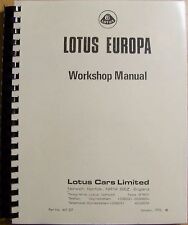 Lotus Europa Series 1 & 2 Shop/Service Manual - Brand New picture