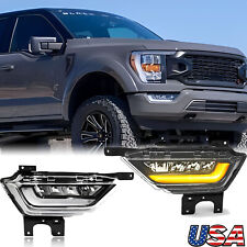 For Ford F-150 2021-2023 LED Front Bumper Fog Lights DRL w/ Turn Signal Lamp picture