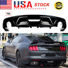 Glossy Black Fits For 2015-2017 Ford Mustang Rear Bumper Lip Diffuser GT500 Look picture
