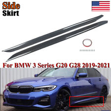 CARBON FIBER LOOK FOR BMW 3 SERIES G20 G28 M SPORT SIDE SKIRT EXTENSIONS LIP picture