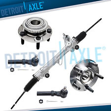 Rack and Pinion + Wheel Hub Bearings + Outer Tie Rods for 1994-2004 Ford Mustang picture