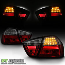 05-08 Bmw E90 4Dr Led Perform Red Smoked Tail Lights w/Led Strip Style picture