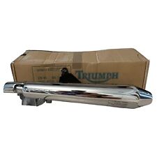 New Genuine OEM Triumph T2206485 Left Exhaust Silencer Muffler Pipe Chrome picture