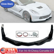 Z06 Gloss Black Front Lip Splitter Stage 3 Side Winglets For 14-2019 Corvette C7 picture