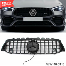 Black GTR Grille Front Grill LED For Mercedes C118 W118 CLA250 CLA200 2020-2024 picture