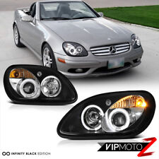 Pair LH+RH Dual Halo Projector Black Headlight Lamps For 98-04 R170 SLK M-BENZ picture