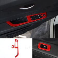 For BMW Z4 2009-16 ABS Red Carbon Fiber Look Window Switch Lock Panel Cover Trim picture