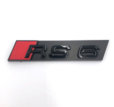 Audi RS6 Hood Emblem Decal Front Bonnet Grille Badge Logo Gloss Black picture