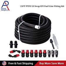 6AN PTFE LS Swap EFI Fuel Line Fitting Kit with 25FT Hose and 15 Fitting E85 AN6 picture