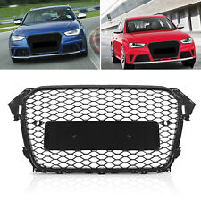 For 2013-2016 Audi A4 S4 B8.5 RS Honeycomb Hex Mesh Front Bumper Grille - Black picture