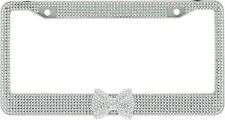 Clear 7 Rows Bling Diamond Crystal License Plate Frame With Clear Bow Tie picture