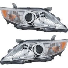 Headlight Set For 2010-2011 Toyota Camry LE XLE Left and Right Chrome Housing picture