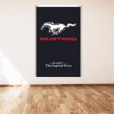 Ford Mustang 3x5 ft Banner Car Racing Logo GT Shelby Cobra Sign Man Cave Flag picture