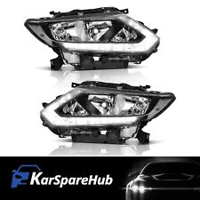 Headlights For 2014-2016 Nissan Rogue with LED DRL Chrome Headlamps Left+Right picture