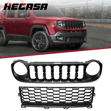 HECASA For Jeep Renegade 2015-2018 Front Upper Lower Grille Grill Matte Black picture