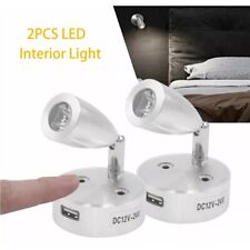 [2 Pack] 12V Touch Control USB Interior LED Reading Light 3000k RV Boat Bedroom picture