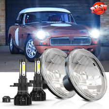 For MG MGB 1969-1981 Pair DOT 7 inch Round LED Headlights High /Low Beam 6000K picture