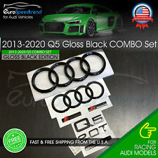 Audi Q5 Emblem Gloss Black Rings Rear Quattro 2.0T Sline 2013-2020 Combo Set OE picture
