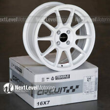 Circuit CP23 16x7 4-100 +35 Gloss White Wheels Type R Style Fits Honda Civic JDM picture