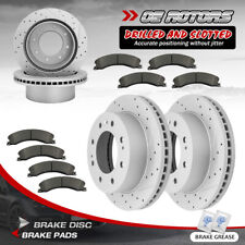 Front & Rear Drilled Disc Rotors + Brake Pads for Silverado Sierra 2500 3500 HD picture