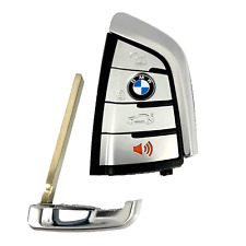 OEM BMW Keyless Remote Fob + UNCUT Key Insert 4B Silver OEM BMW N5F-ID21A picture