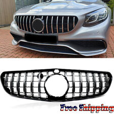 For Mercedes W217 C217 S63 S65 S Coupe AMG 2015-17 GT Front Grille Chrome+Black picture