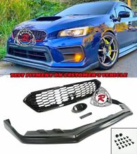 Fits 18-21 Subaru WRX STi CS-Style Front Lip (PU) + Badgeless Front Grill (ABS) picture