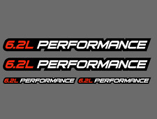 6.2L PERFORMANCE Set of 4 Hood Stickers Decals Emblem Red Chevy GMC Ford HD 6.2 picture