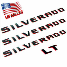 4PCS Black & Red Emblems Letter Badge Nameplate For Chevy SILVERADO LT 1500 2500 picture